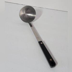 Vintage Flint Arrowhead Ladle Stainless Steel Riveted Black Composite Handle USA
